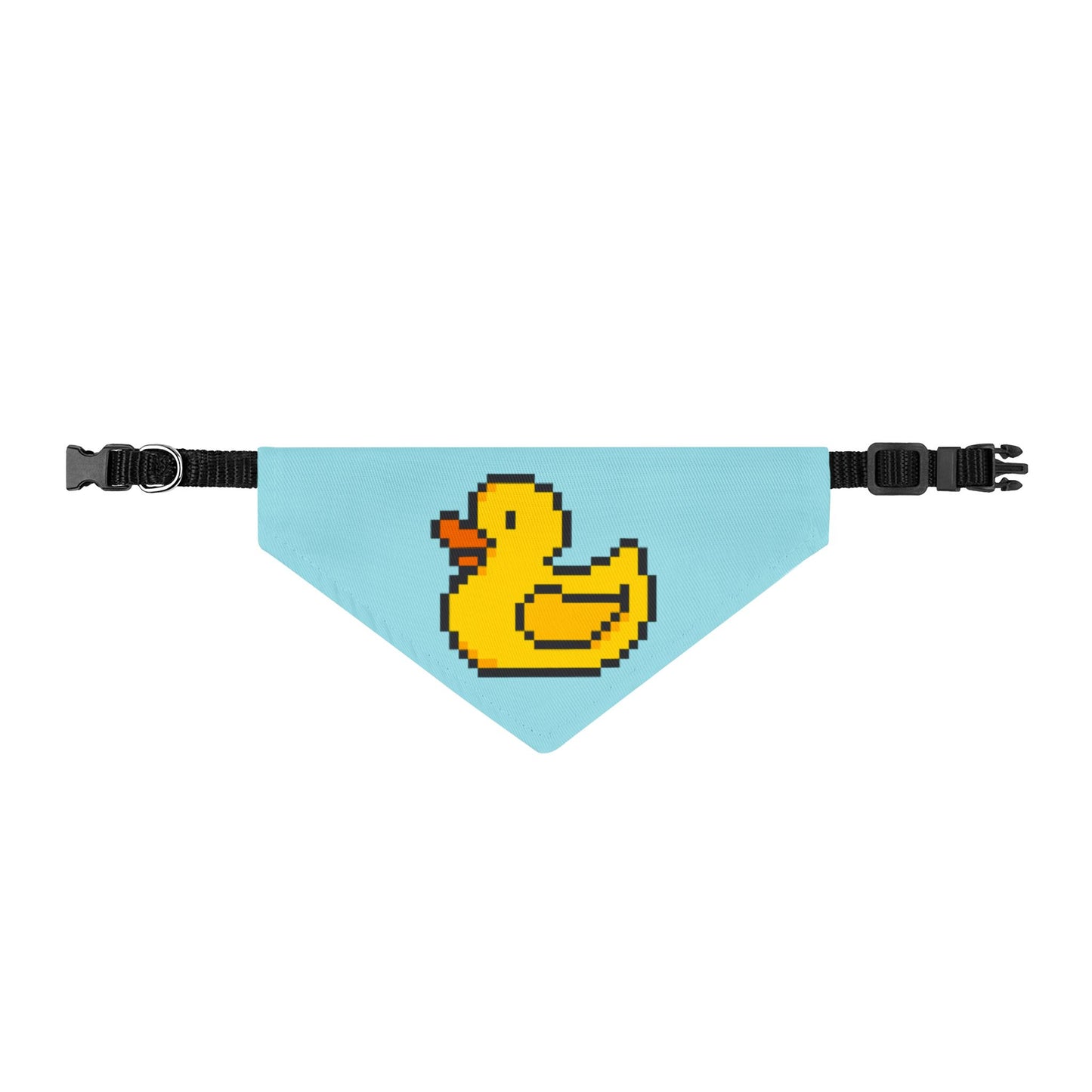 Pixel Duck Clip-On Pet Bandana — Cute Retro Rubber Duck Dog & Cat Accessory
