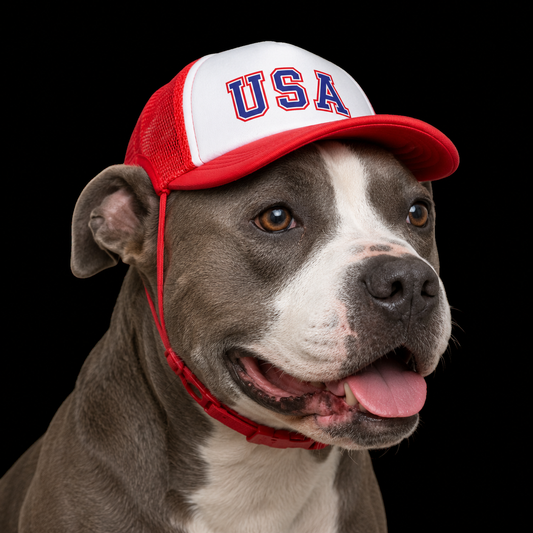 USA Foam Dog Trucker Hat – Patriotic Mesh Cap